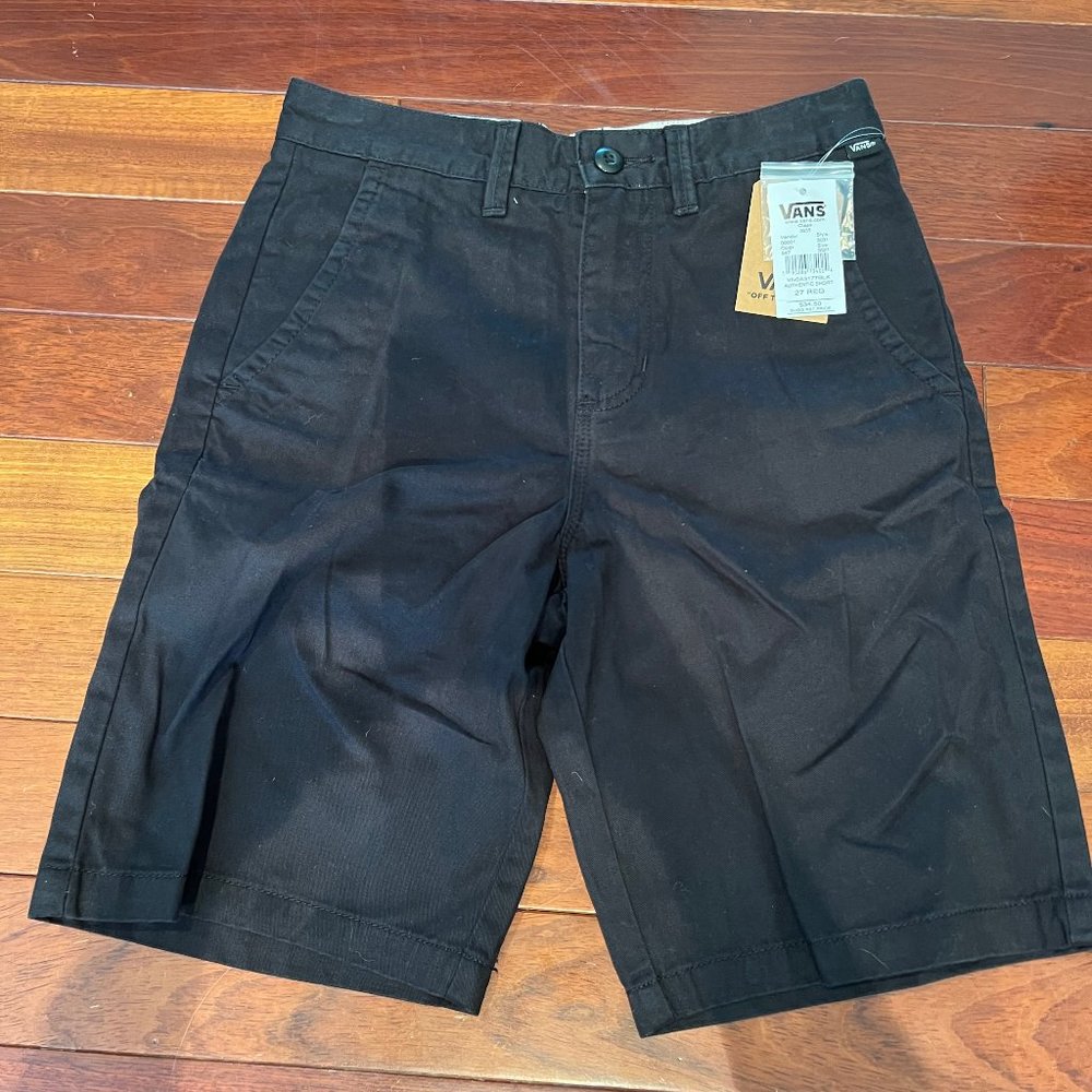 New With Tags, boys vans black shorts size 27/14